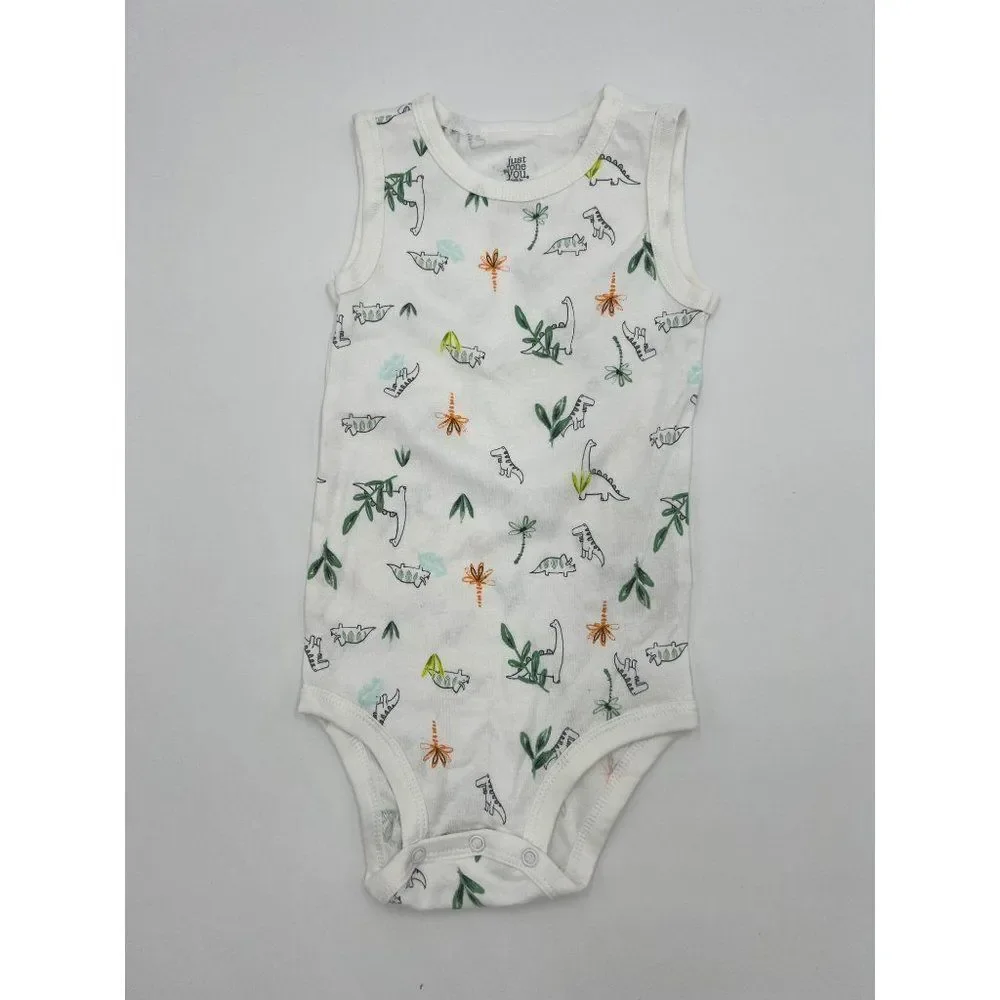 New Carter's Just One You Dinosaur Theme‎ Bodysuit For Baby Boy Size 24 M No Tag